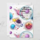 Personalized Astronaut & Planets Party Invitation Einladung (Vorderseite)