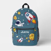 Personalized Astronaut Space School Supplies Bedruckter Rucksack (Vorderseite)