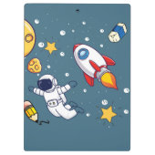 Personalized Astronaut Space School Supplies Klemmbrett (Rückseite)
