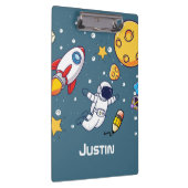 Personalized Astronaut Space School Supplies Klemmbrett (Rechts)