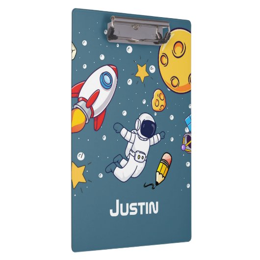 Personalized Astronaut Space School Supplies Klemmbrett (Rechts)