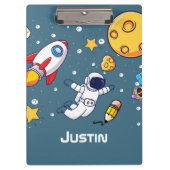 Personalized Astronaut Space School Supplies Klemmbrett (Vorderseite)