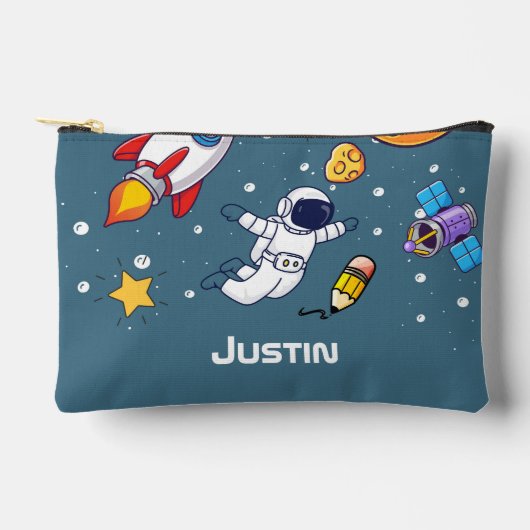 Personalized Astronaut Space School Supplies Zubehörtasche (Vorderseite)
