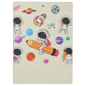 Personalized Astronauts and Planets Back to School Klemmbrett (Rückseite)