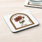 Personalized August Birth Month Flower Coaster Getränkeuntersetzer (Linke Seite)