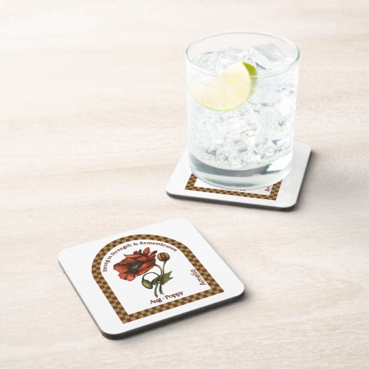 Personalized August Birth Month Flower Coaster Getränkeuntersetzer (Rechte Seite)