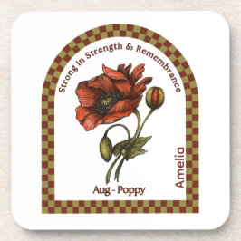 Personalized August Birth Month Flower Coaster Getränkeuntersetzer