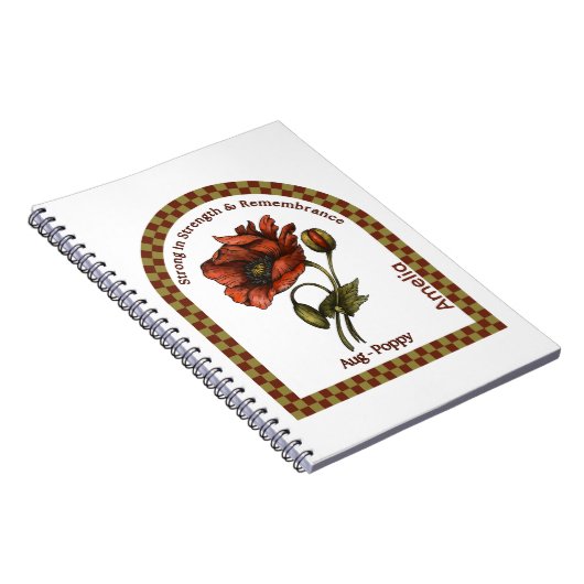 Personalized August Birth Month Flower Notebook Notizblock (Rechte Seite)