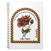 Personalized August Birth Month Flower Notebook Notizblock (Vorderseite)
