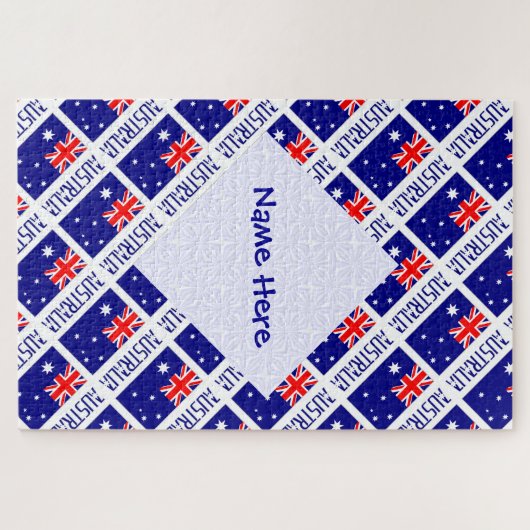 Personalized Australia Flag Tiled Puzzle (Horizontal)