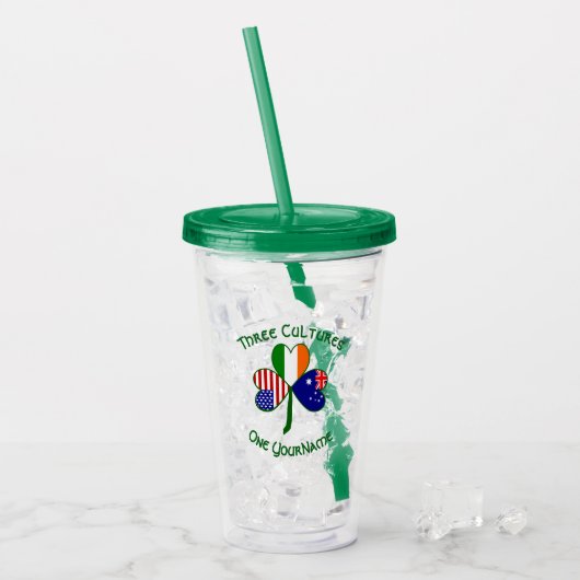Personalized Australia Ireland USA Shamrock Acryltrinkbecher (Vorderseite Ice)