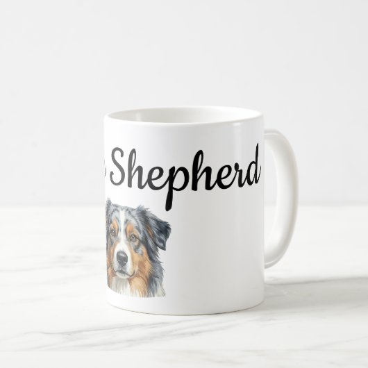 Personalized Australian Shepherd Mug Wrap – Custom Kaffeetasse (VorderseiteRechts)