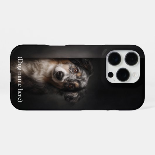 Personalized Australian Shepherd Portrait iPhone C Hülle (Rückseite (Horizontal))