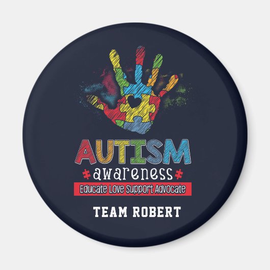 Personalized Autism Awareness Educate Advocate Magnet (Vorne)