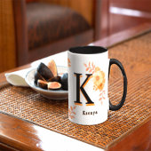 Personalized Autumn Floral Mug - Custom Name & Ini Tasse