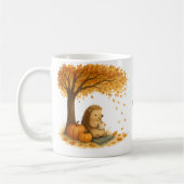 Personalized Autumn Hedgehog Under Tree Coffee Mug Kaffeetasse (Links)