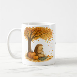 Personalized Autumn Hedgehog Under Tree Coffee Mug Kaffeetasse