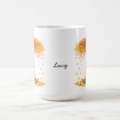 Personalized Autumn Hedgehog Under Tree Coffee Mug Kaffeetasse (Mittel)