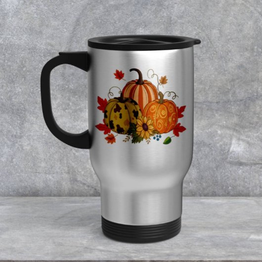 Personalized Autumn Pumpkin Patch Custom Name Mug Reisebecher