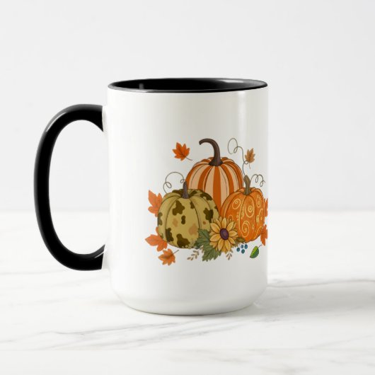 Personalized Autumn Pumpkin Patch Custom Name Mug Tasse (Links)