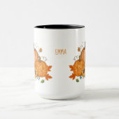Personalized Autumn Pumpkin Patch Custom Name Mug Tasse (Zentrum)