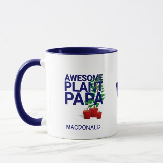 Personalized AWESOME PLANT PAPA Monogram Tasse (Links)