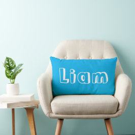 Personalized Azure Blue Name Nursery Lendenkissen