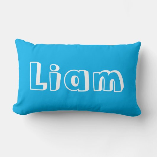 Personalized Azure Blue Name Nursery Lendenkissen (Vorderseite)
