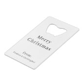 Personalized B&W Christmas Blend Holiday Design Geldbeutel Flaschenöffner (Rückseite Schrägansicht)