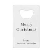 Personalized B&W Christmas Blend Holiday Design Geldbeutel Flaschenöffner (Rückseite)