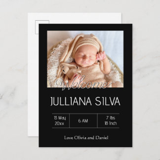 personalized baby Birth announcements Postkarte