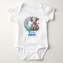 Personalized Baby Bodysuit – C is for Cow