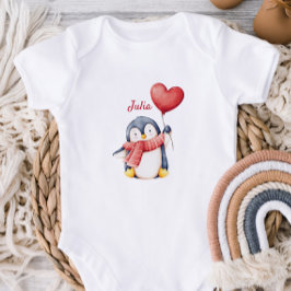 Personalized Baby Bodysuit With A Cute Penguin Baby Strampler