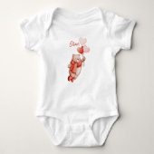 Personalized Baby Bodysuit With A Watercolor Teddy Baby Strampler (Vorderseite)
