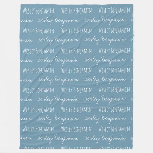 Personalized Baby Boy Blanket with name repeated Fleecedecke (Vorderseite)