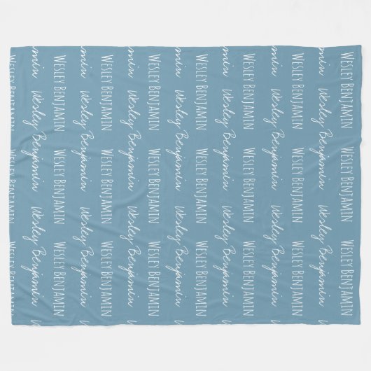 Personalized Baby Boy Blanket with name repeated Fleecedecke (Vorderseite (Horizontal))