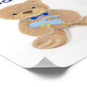Personalized Baby Boy Name Teddy Bear Nursery  Poster (Ecke)