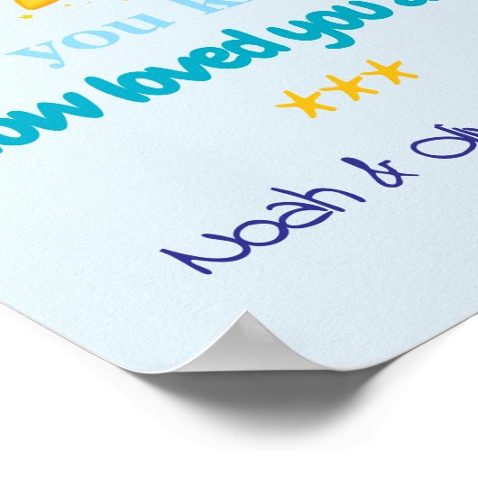 Personalized Baby Boy Triplets Wall Poster (Ecke)