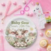 Personalized Baby Cow Baby Shower Pappteller (Party)