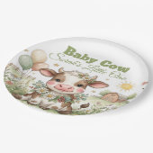 Personalized Baby Cow Baby Shower Pappteller (Schrägansicht)