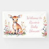 Personalized Baby Deer Themed Baby Shower Banner (Horizontal)