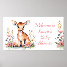 Personalized Baby Deer Themed Baby Shower