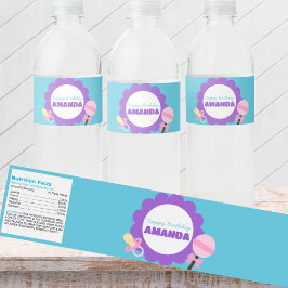 Personalized Baby Doll Birthday Water Bottle Label Wasserflaschenetikett