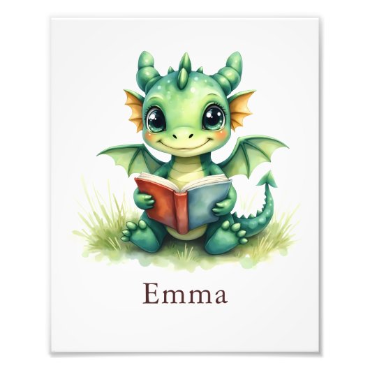 Personalized Baby Dragon Art Print Custom Nursery  Fotodruck (Vorne)