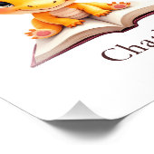 Personalized Baby Dragon Reading Custom Art Print Fotodruck (Ecke)