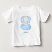 Personalized Baby Elephant Baby T-shirt (Vorderseite)