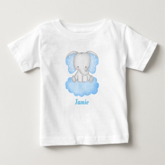 Personalized Baby Elephant Baby T-shirt (Vorderseite)