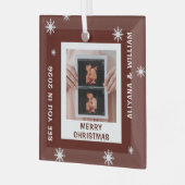 Personalized Baby Expecting Pregnancy Christmas Ornament Aus Glas (Vorderseite links)