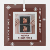 Personalized Baby Expecting Pregnancy Christmas Ornament Aus Glas (Vorderseite)