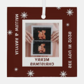 Personalized Baby Expecting Pregnancy Christmas Ornament Aus Glas (Rückseite)